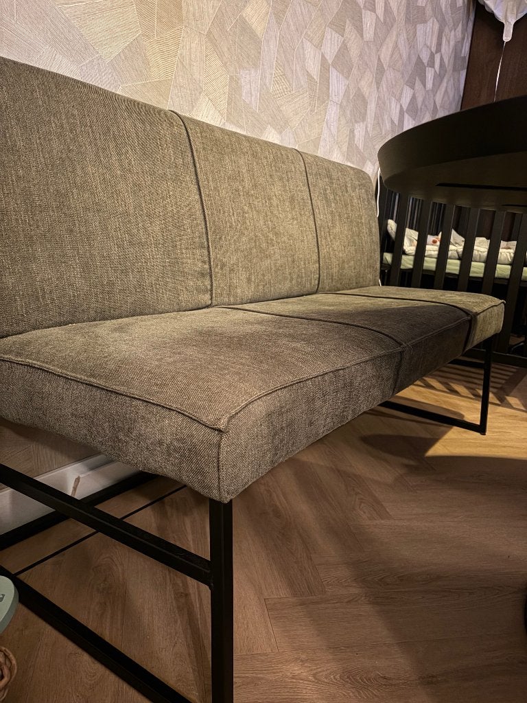 Eetkamerbank groen 150cm, Overige kleuren, Ophalen of Verzenden, Zo goed als nieuw, Metaal