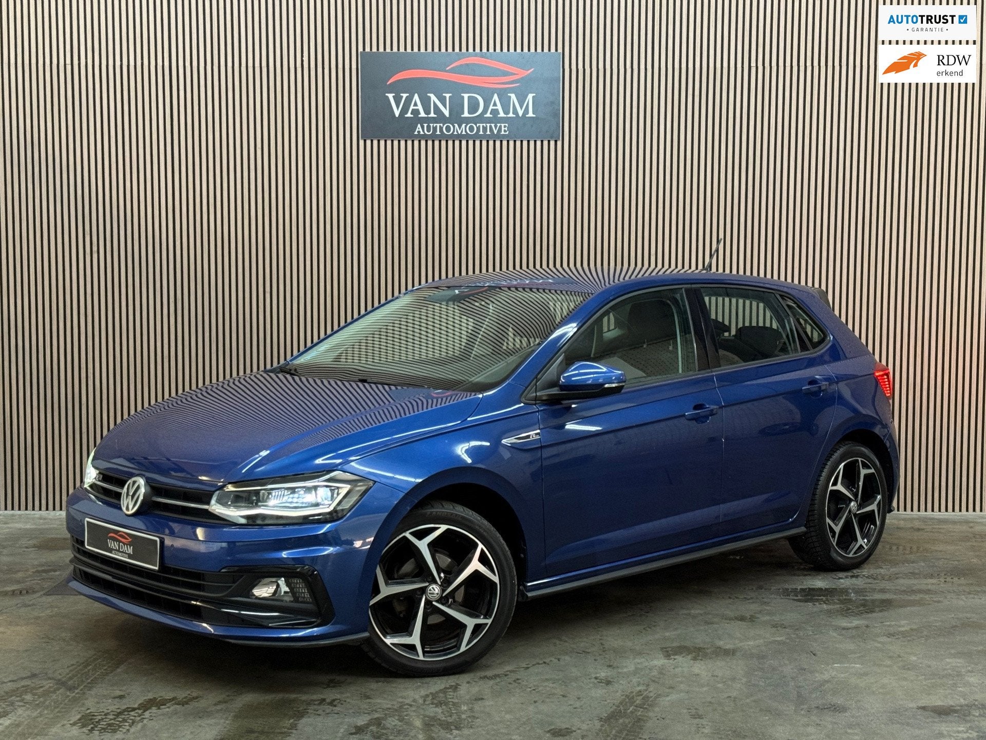 Volkswagen Polo 1.0 TSI R-L-line 2018 DSG VIRTUAL LED CAMERA, Auto's, Dealer onderhouden, Gebruikt, 95 pk, Blauw