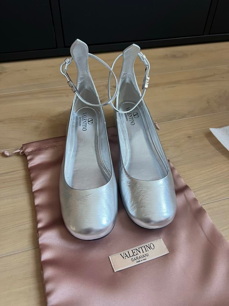 Valentino Garavani Metallic Leren Ballerina's, Overige kleuren, Nieuw, Ballerina's, Ophalen of Verzenden