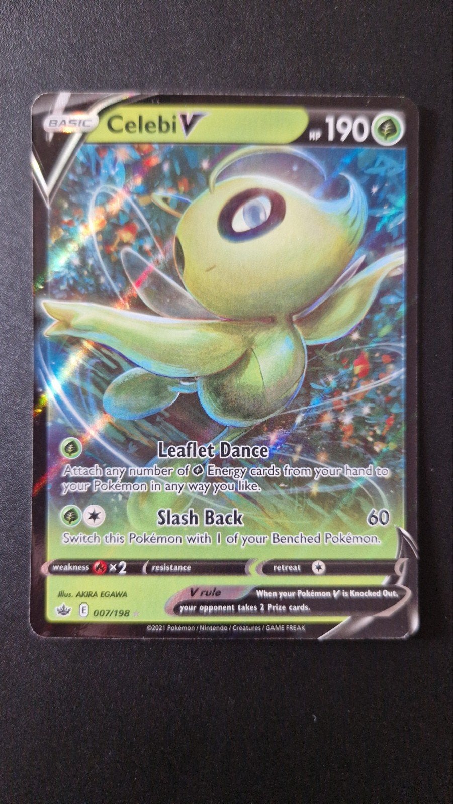 Celebi V 007/198 Sword&Shield Chilling Reign Pokemon, Ophalen of Verzenden, Nieuw, Losse kaart