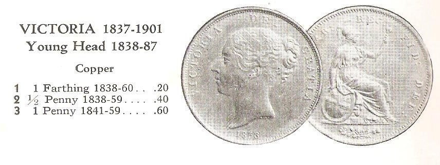 Great Britain 1 penny 1862, 1/2 penny 1874 en Farthing 1866., Ophalen of Verzenden, Overige landen, Setje