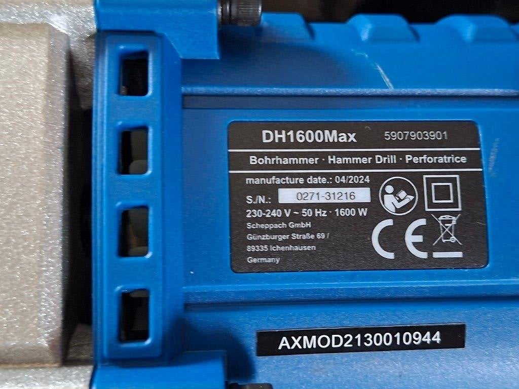 Scheppach DH1600Max Boorhamer - 1600W - Nieuwstaat, Ophalen, 600 watt of meer, Boor- en/of Breekhamer, Nieuw