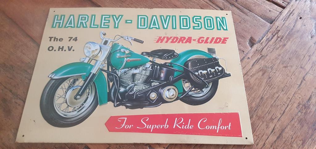 Blikken bord harley Davidson motor, Ophalen of Verzenden, Motoren
