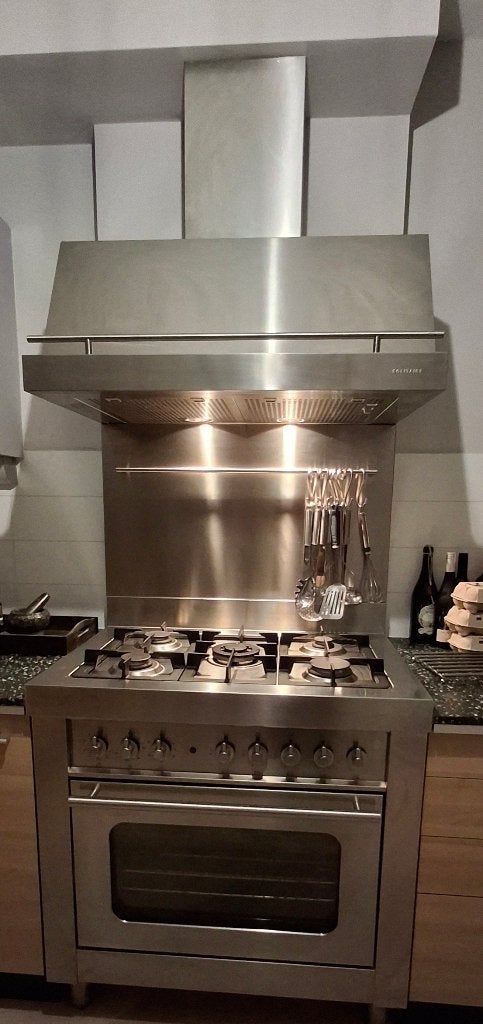 Solitaire gasfornuis 5pits inclusief afzuigkap, Witgoed en Apparatuur, Fornuizen, Ophalen, Gebruikt, 60 cm of meer, Gas