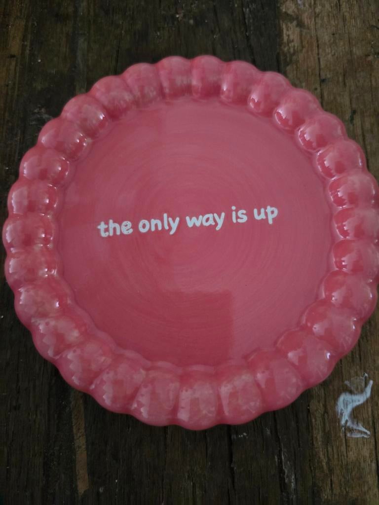 Mini plateau golvende rand - roze - Happy at home, Overige typen, Nieuw, Ophalen of Verzenden, Roze