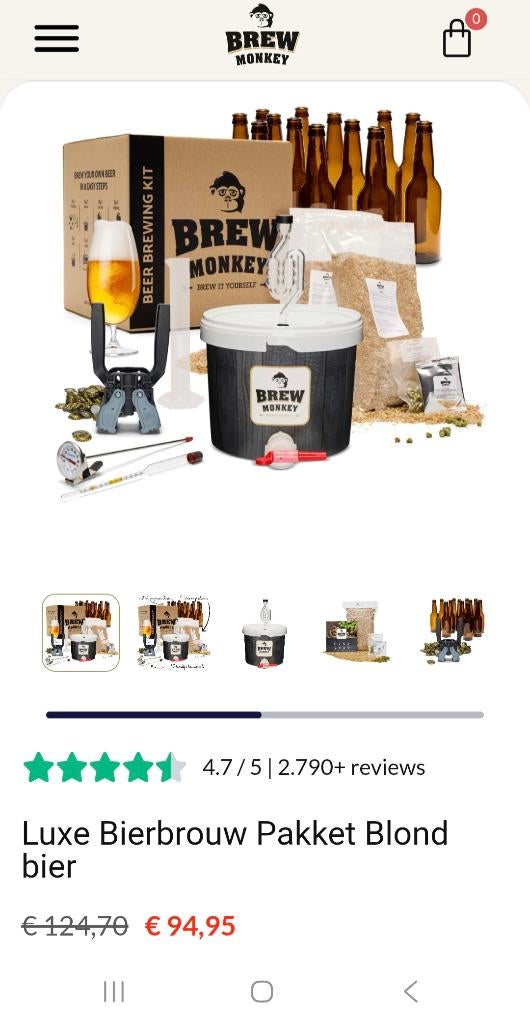Luxe bierbrouw pakket, bier flesjes leeg met kroonkurk, Ophalen, Nieuw, Flesje(s), Overige merken