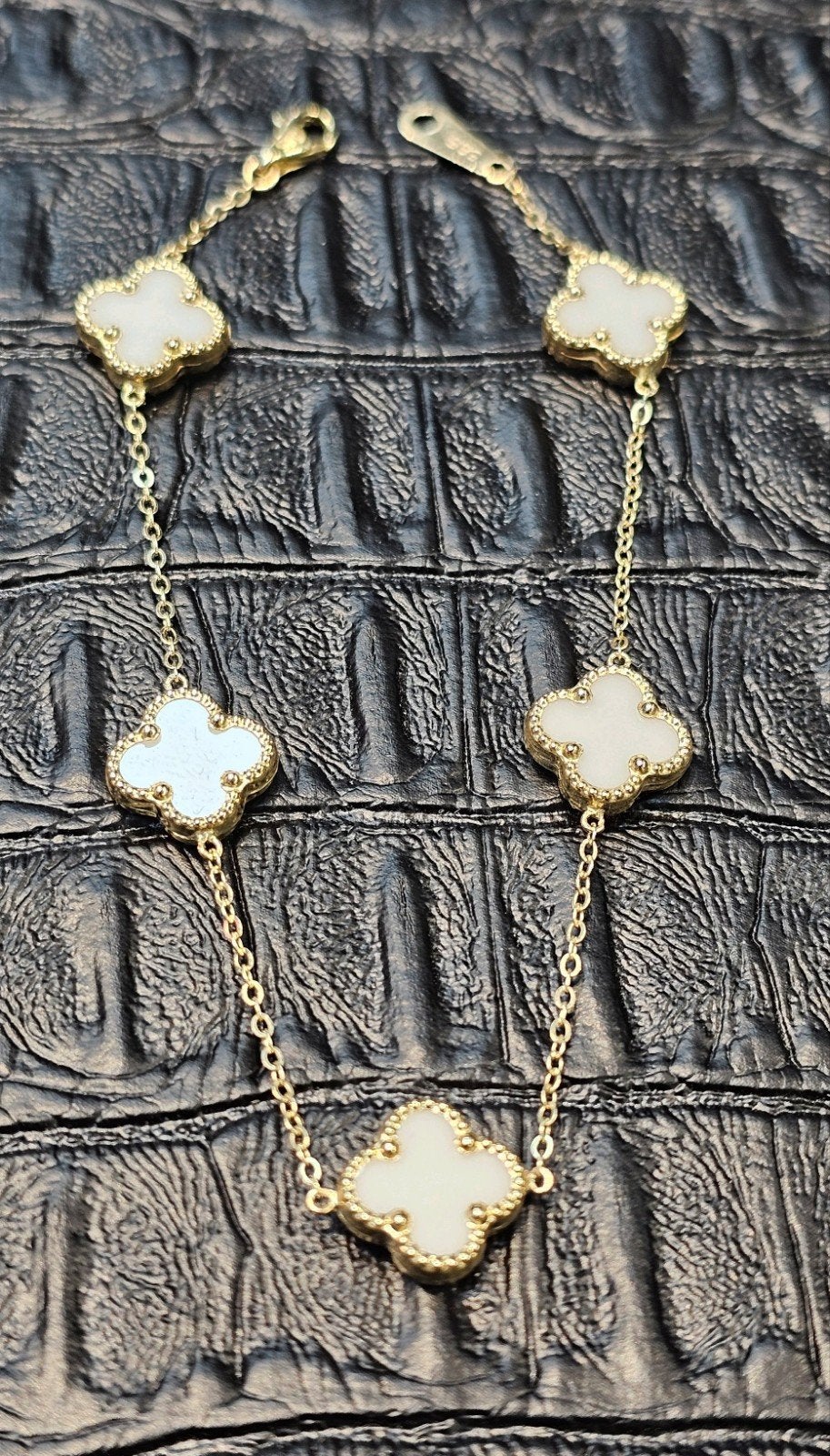 Prachtige 14karaat gouden witte clover, Ophalen of Verzenden, Nieuw, Goud, Goud