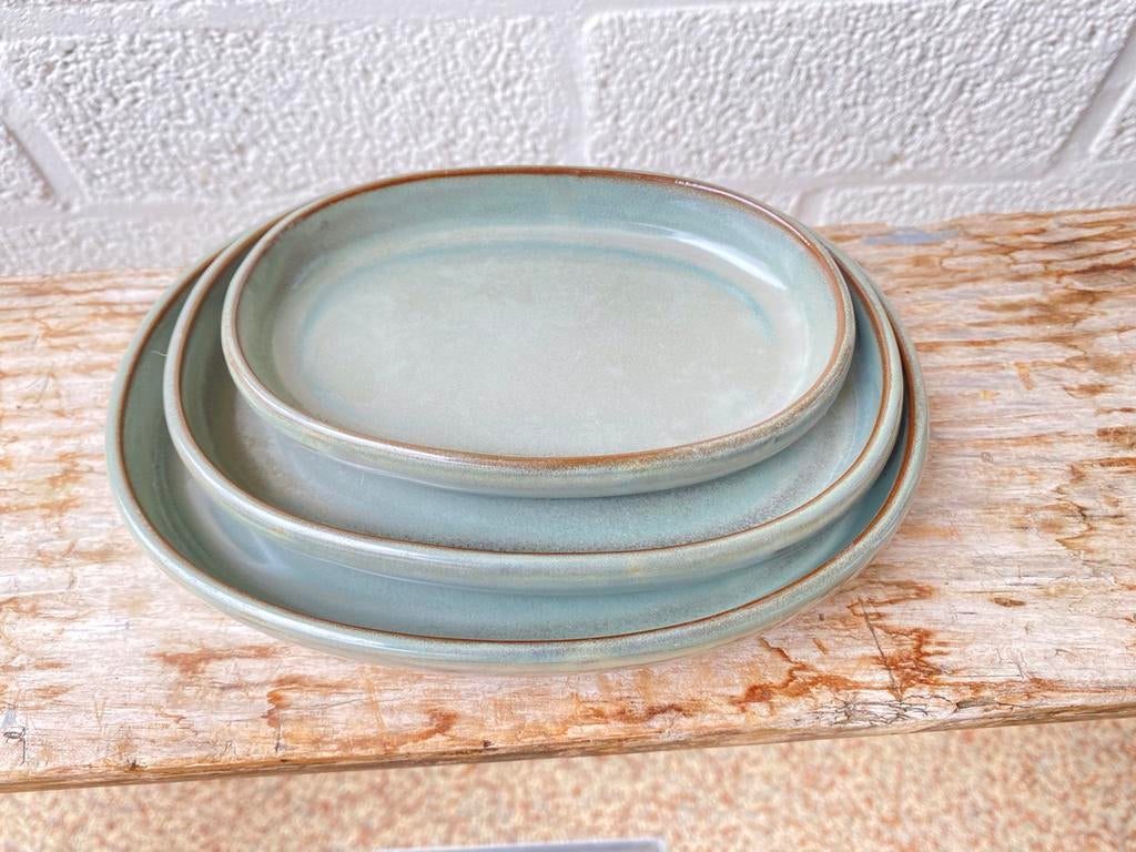 Set van 3 geglazuurde bonsai/suiseki schaaltjes, Porselein of Keramiek, Schaal, Nieuw, Ophalen of Verzenden