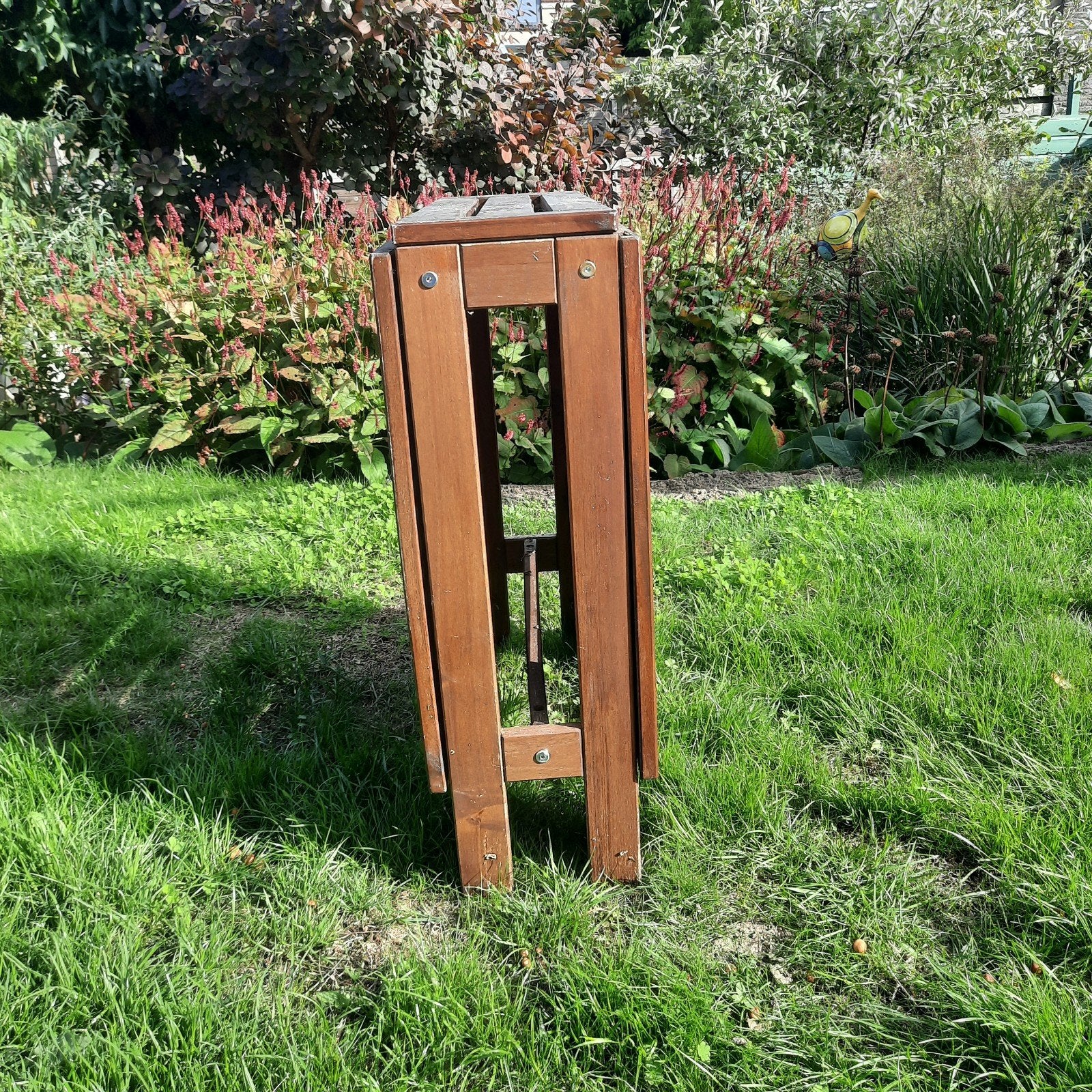 Teakhouten Inklapbare Tuin-/Balkonset met 4 Stoelen, Ophalen, Zo goed als nieuw, Rechthoekig, Hout