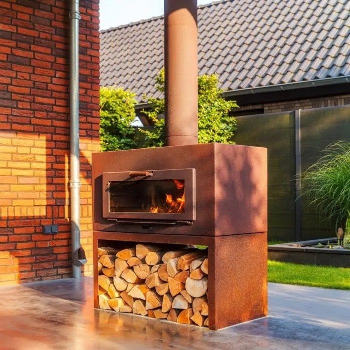 Cortenstaal buitenhaard, tuinhaard, barbecue, grill, Ophalen of Verzenden, Nieuw