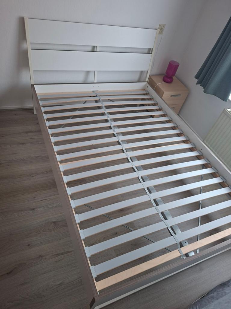 Bed 140x200, Ophalen, Wit, Tweepersoons, 140 cm