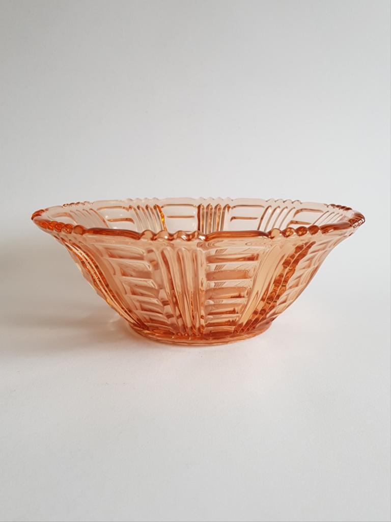 Izgs prachtige glazen schaal gekleurd glas vintage, Antiek en Kunst, Ophalen of Verzenden