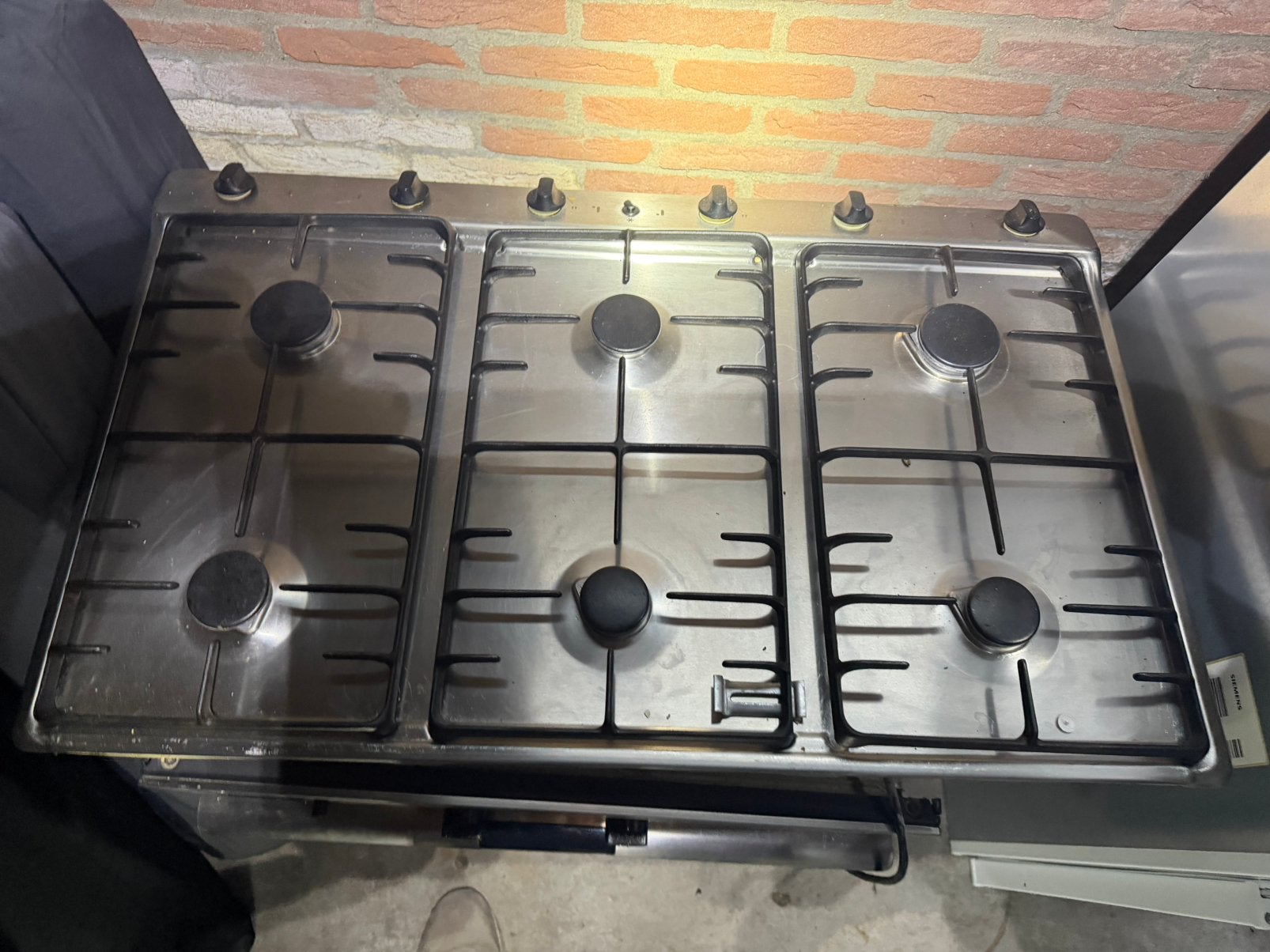 ATAG Inbouw Gaskookplaat RVS – 6 Pits, Ophalen, Minder dan 85 cm, Zo goed als nieuw, Inbouw