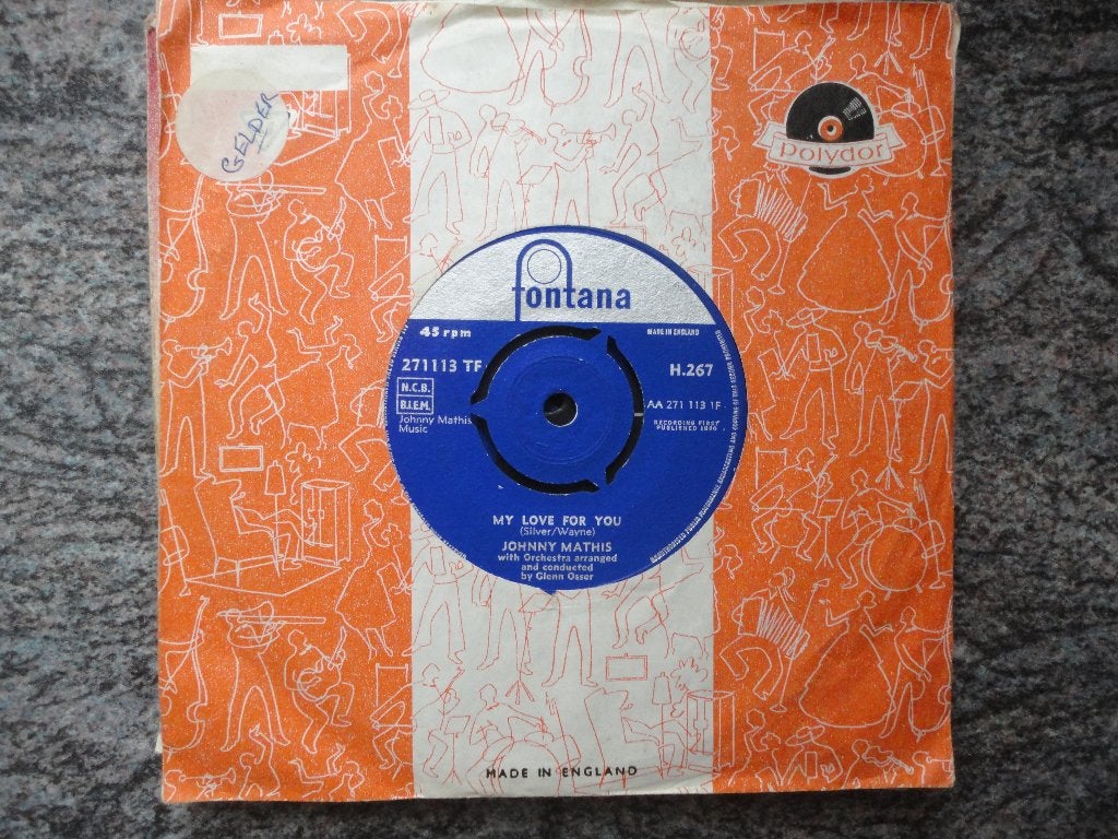 Johnny Mathis - My love for you UK 1960, Gebruikt, Originele persing, 7 inch, Ophalen of Verzenden
