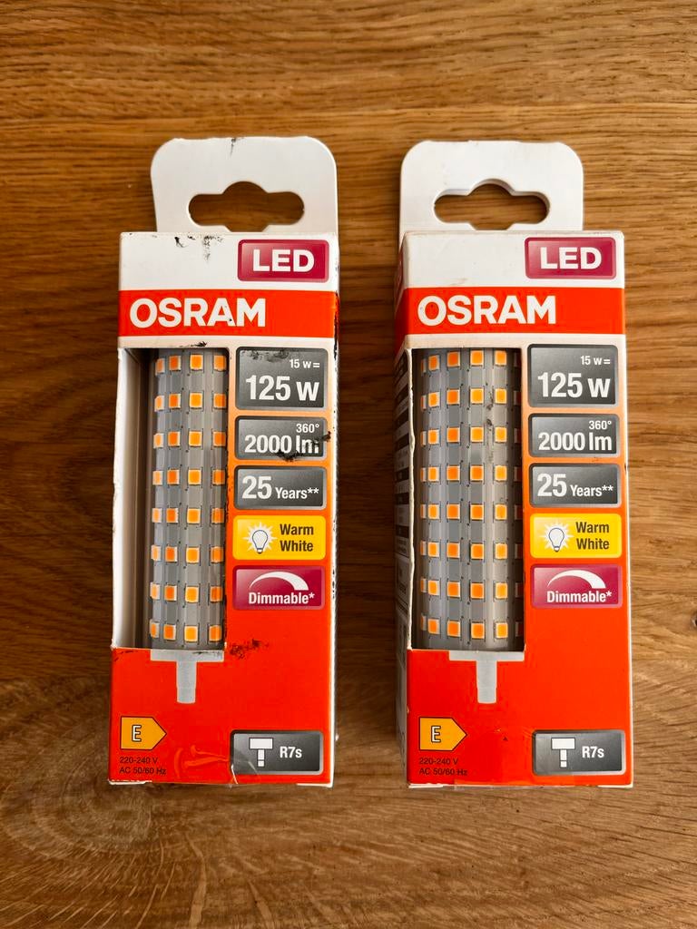 2x Osram LED R7s Lamp 15W (125W equivalent) Dimbaar Warm Wit, Led-lamp, 60 watt of meer, Nieuw, Overige fittingen