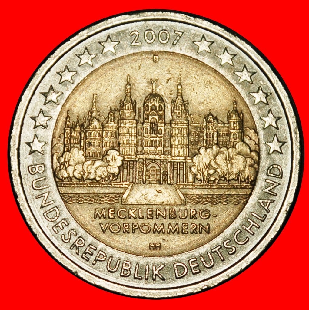 Ⰺ MECKLENBURG-VORPOMMERN: GERMANY 2 EUROS 2007D BAVARIA, Ophalen of Verzenden, Duitsland, 2 euro, Losse munt