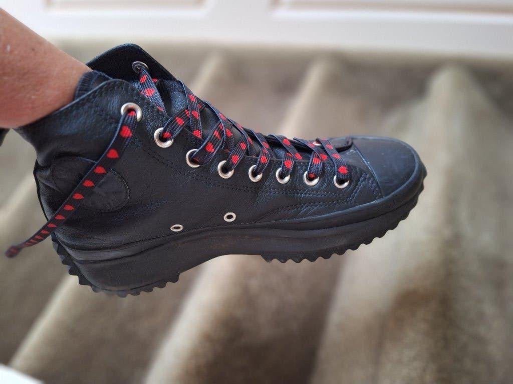 Converse chuck Taylor 42,5 zwart leer, Verzenden, Zwart, Converse, Sneakers of Gympen