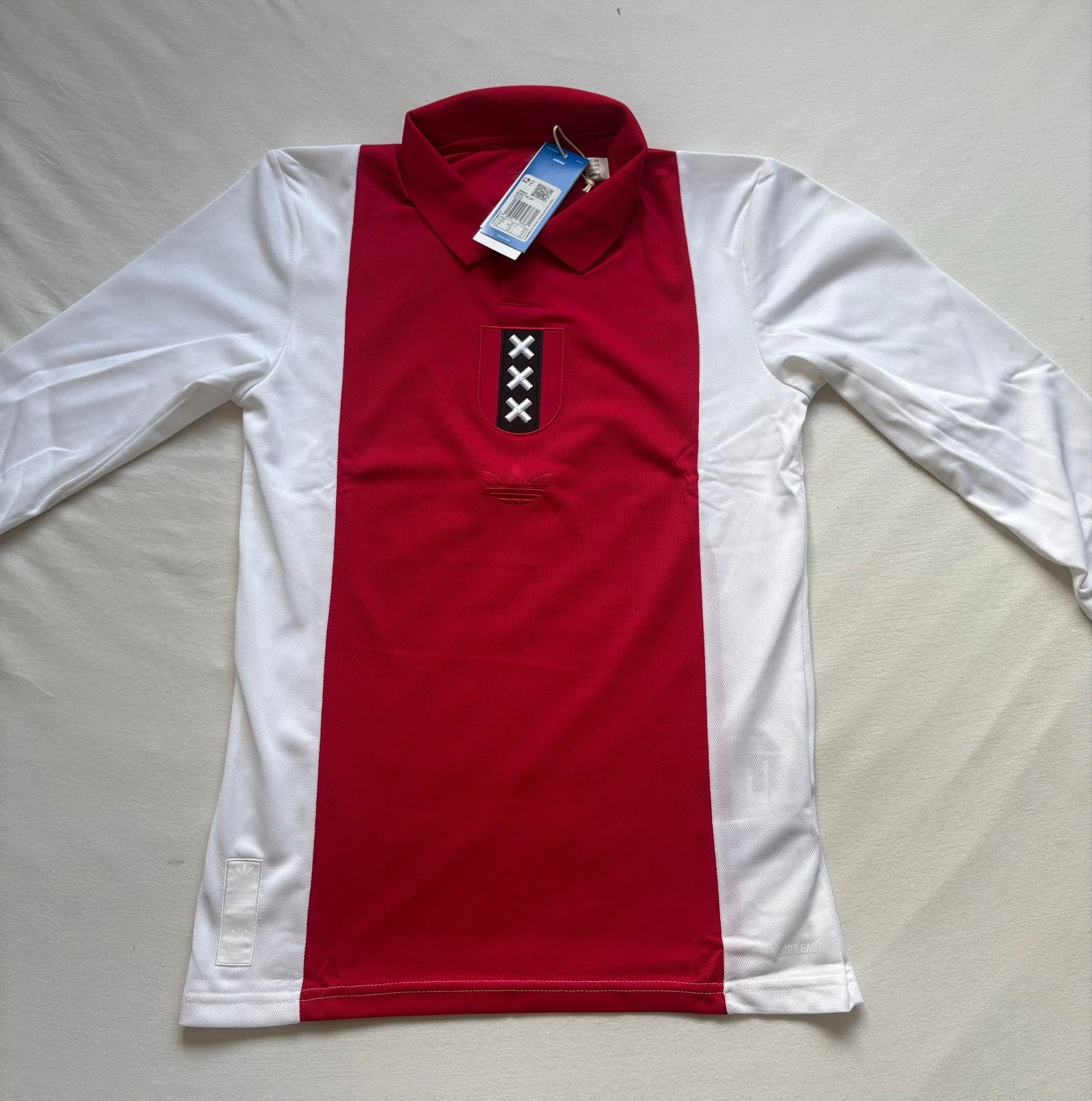 Ajax 125 Jaar Jubileum Shirt Lange Mouwen Maat XS JF6340, Sport en Fitness, Voetbal, Maat XS of kleiner, Verzenden, Nieuw, Shirt