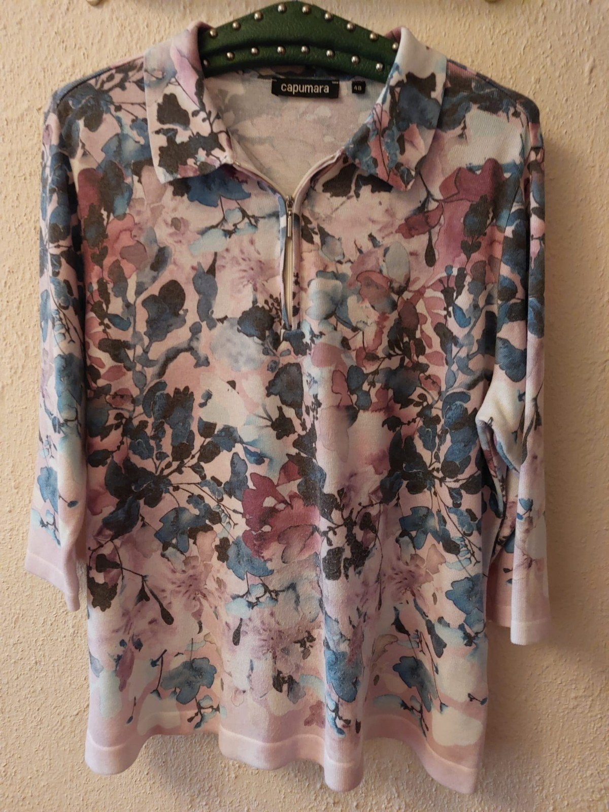 Mooi gebloemd shirt/trui als nieuw, Campumara maat 48, Ophalen of Verzenden, Zo goed als nieuw, Maat 46/48 (XL) of groter