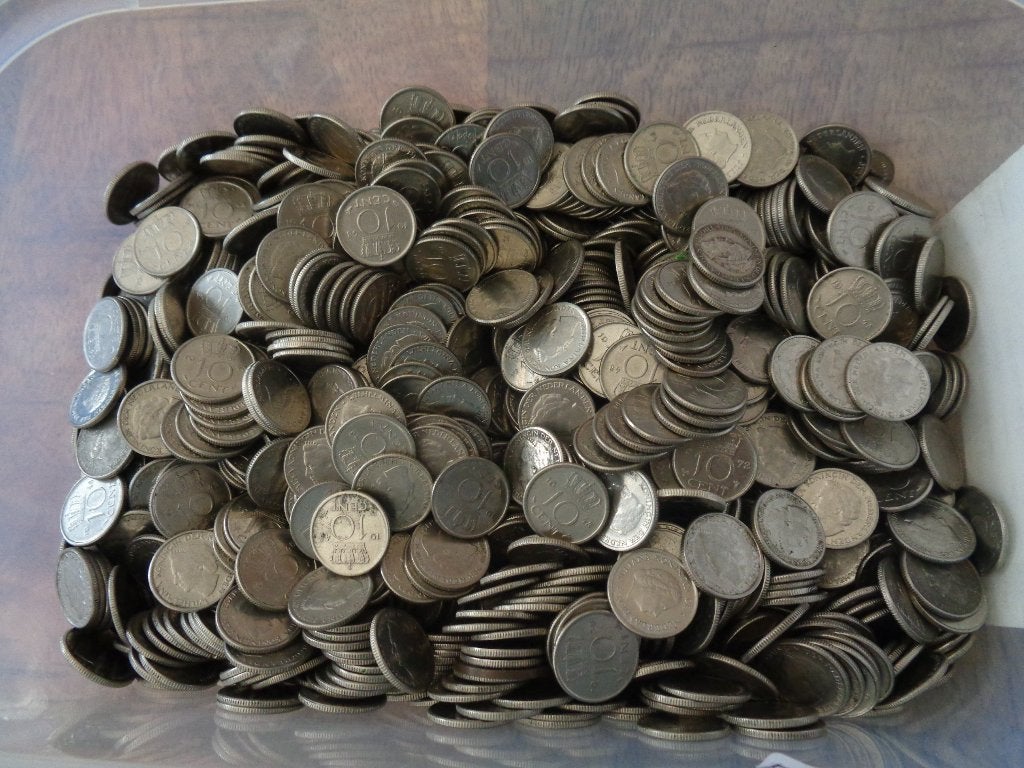 dubbeltjes Juliana 1.5 kilo 1948 tot 1980, Ophalen of Verzenden, Koningin Juliana, 10 cent, Losse munt