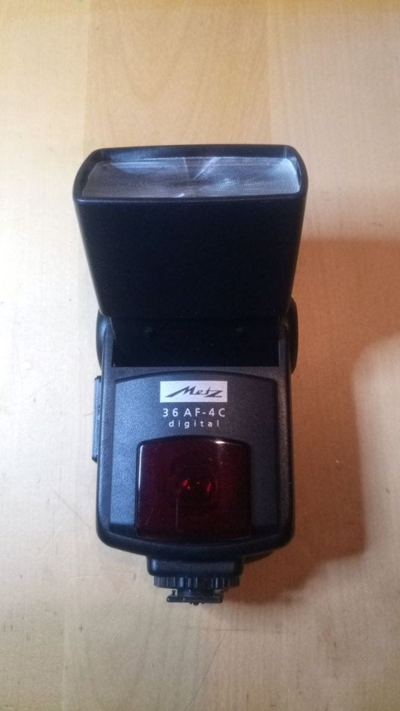 Metz mecablitz 36AF-4C AF E-TTL Flash, Ophalen, Zo goed als nieuw, Metz, Kantelbaar