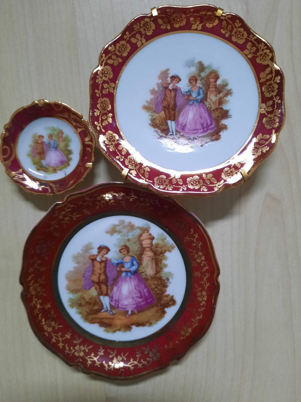 Limoges France miniatuur bordjes set (3 stuks), Ophalen of Verzenden