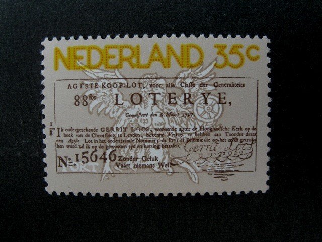 Postzegel 1976 nr 1084 staatsloterij, Verzenden, Na 1940, Postfris