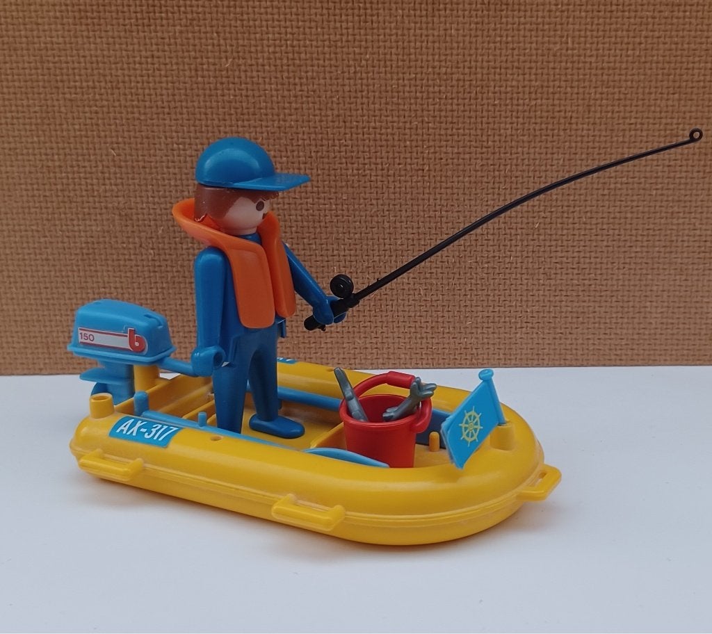 playmobil visser in rubberboot, Verzenden, Gebruikt, Complete set