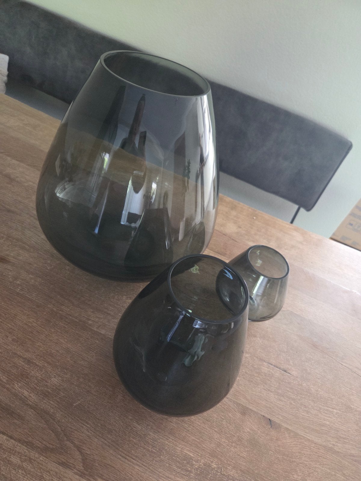 Tasman vazen/windlicht, Ophalen, Zo goed als nieuw, Zwart, Glas