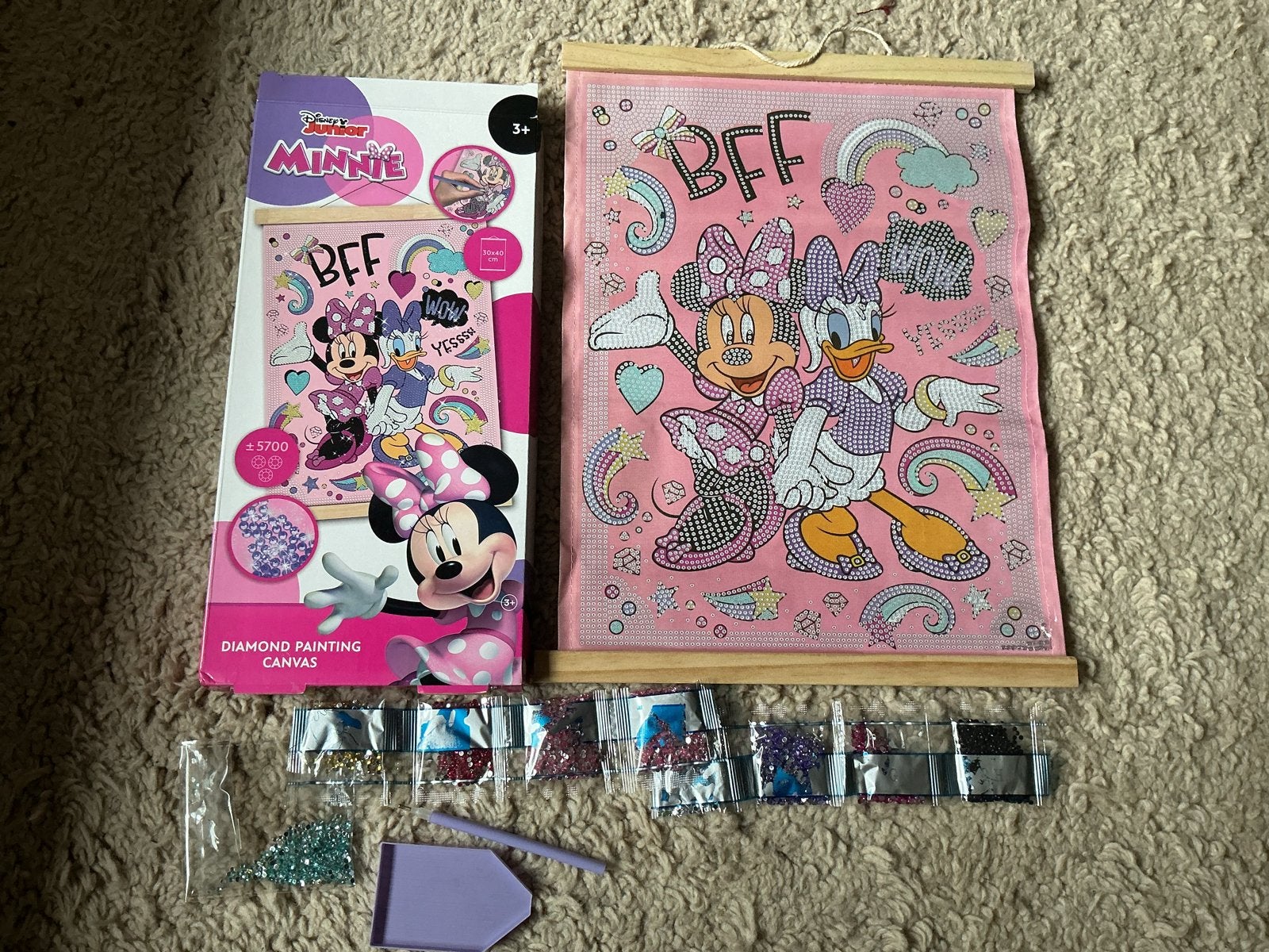 Disney Junior Minnie Diamond Painting Canvas BFF giro 555, Nieuw, Meerkleurig, Ophalen of Verzenden, Educatief