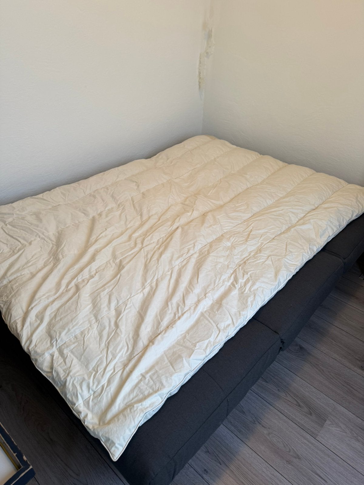 Eenpersoons donzen dekbed, Ophalen of Verzenden, Gebruikt, Eenpersoons, Crème