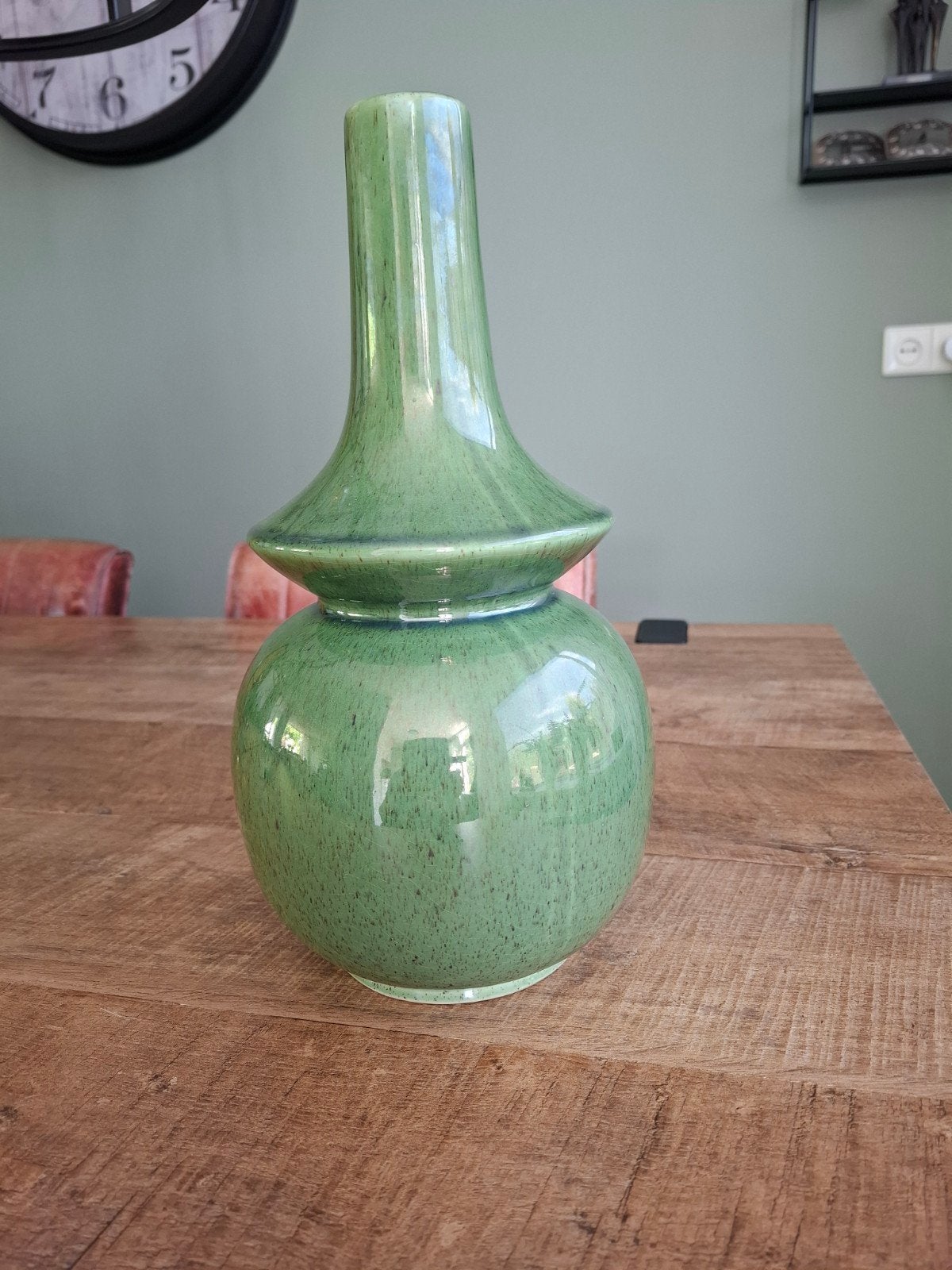 Groene keramische vaas van PTMD Collection, Ophalen of Verzenden