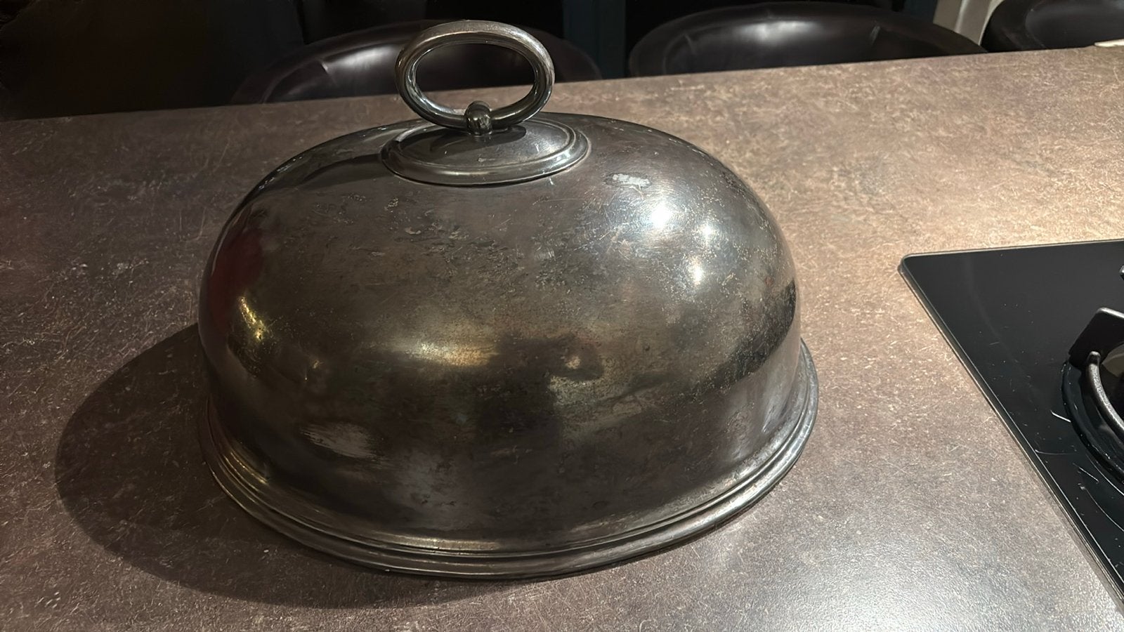 Antieke verzilverde cloche van Walker & Hall Sheffield, Ophalen of Verzenden, Zilver