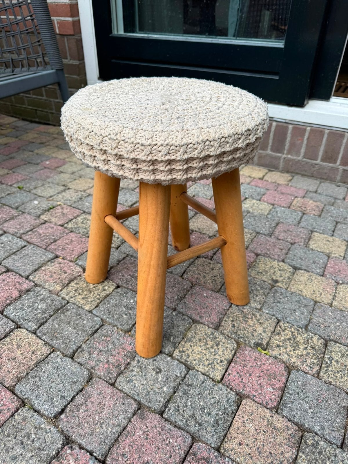 Boho krukje, Huis en Inrichting, Krukjes, Ophalen, Gebruikt, Hout