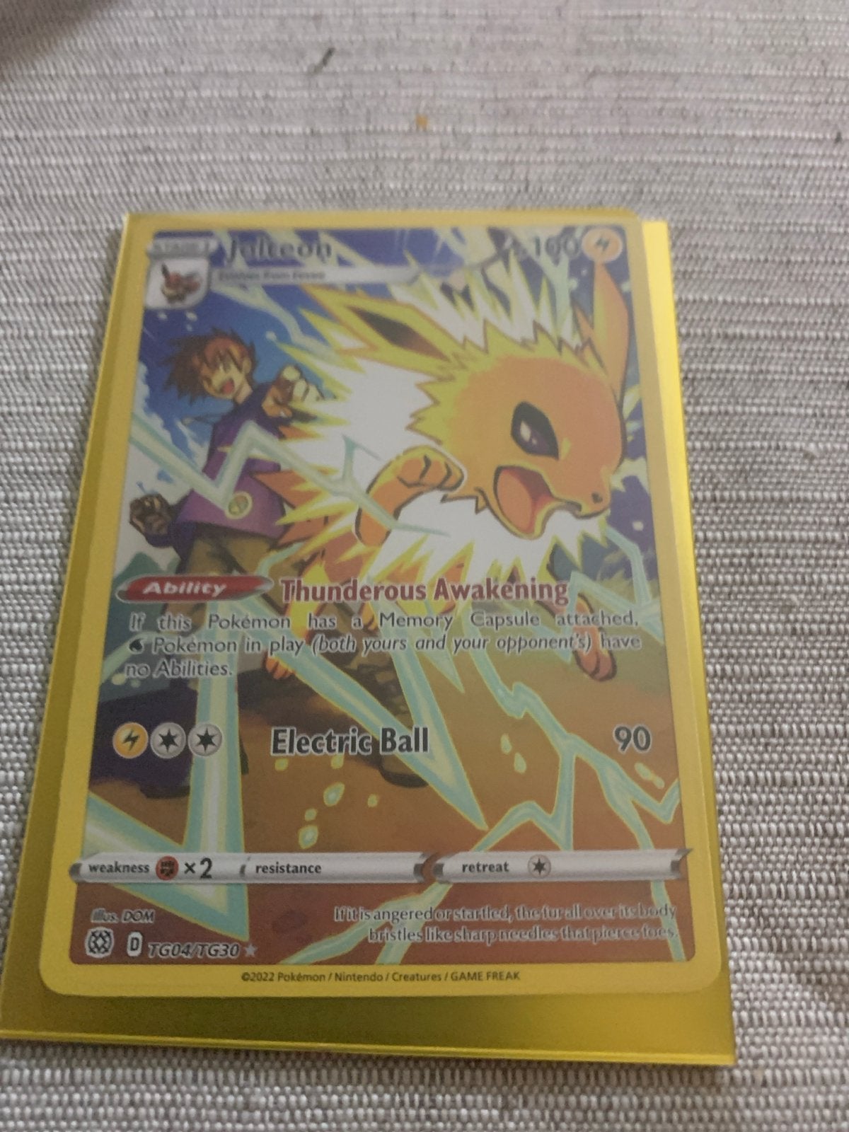 Jolteon V TG04/TG30 Pokémon Kaart - Zo goed als nieuw, Ophalen, Zo goed als nieuw, Losse kaart