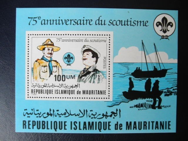 Postzegels Mauritanië 1982 scouting blok - cw. 6,00 postfris, Ophalen of Verzenden, Overige landen, Postfris