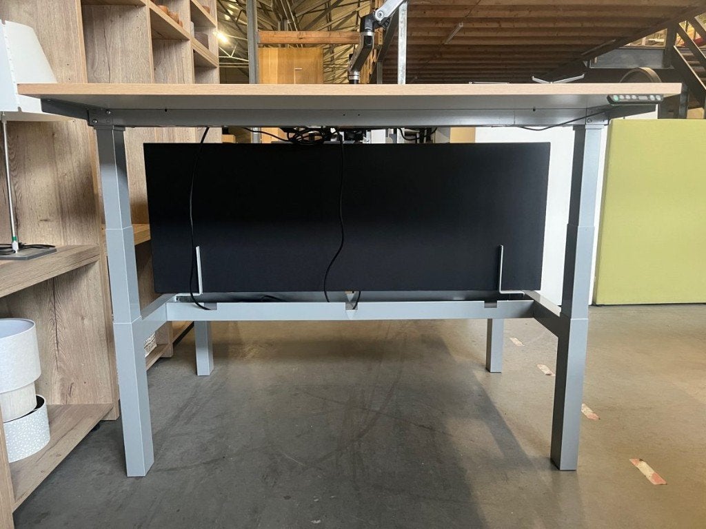 Zit-sta Voortman Duo bureau elektrisch 160x76 cm,10stuks, Zit-sta bureau, Gebruikt, Voortman, Ophalen of Verzenden