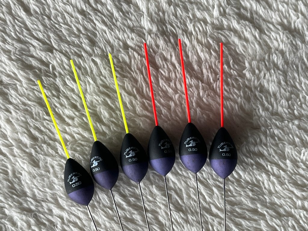 adv 172 / NIEUW set 6 dobbers TUBERTINI 0,50gr, Ophalen of Verzenden, Nieuw, Dobber of Lood