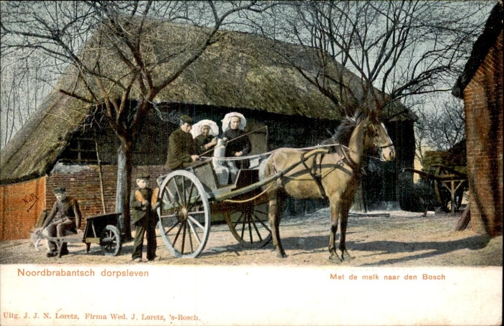 Den Bosch - Melkwagen - Met de melk naar den Bosch, Ophalen of Verzenden, Voor 1920, Ongelopen, Noord-Brabant