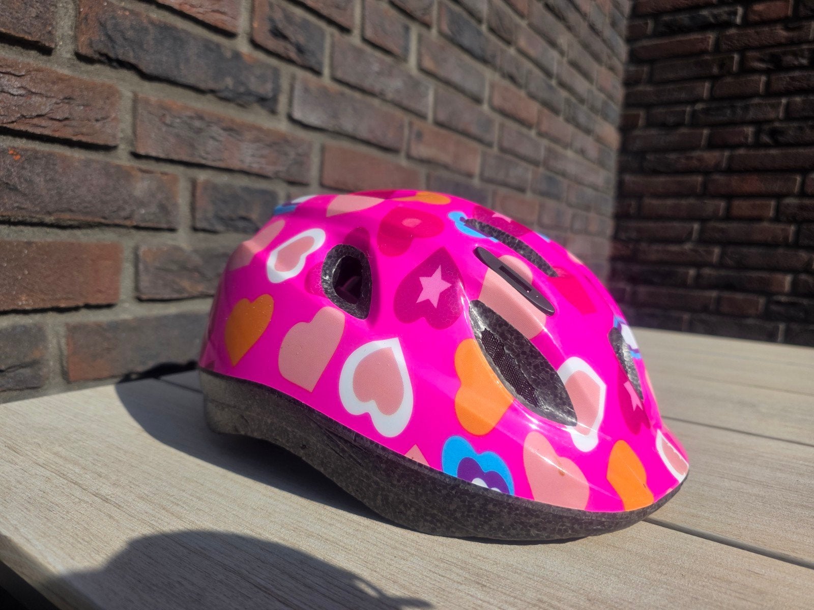 Zgan kinderfietshelm roze met hartjes (M), Gebruikt, Ophalen of Verzenden, BBB Cycling, M