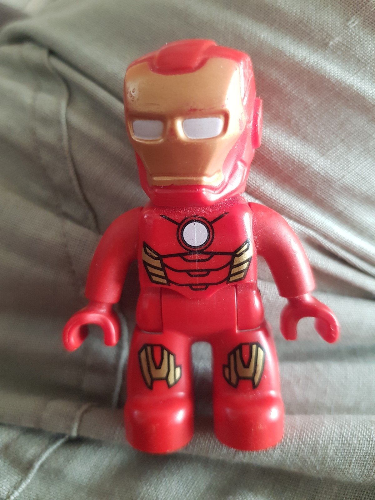 Duplo Iron Man Minifiguur, Gebruikt, Marvel, Ophalen of Verzenden, Minifiguur