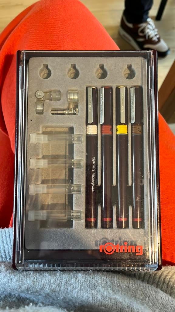 Rotring rapidograph technische tekenset vintage, Ophalen of Verzenden, Balpen, Overige merken