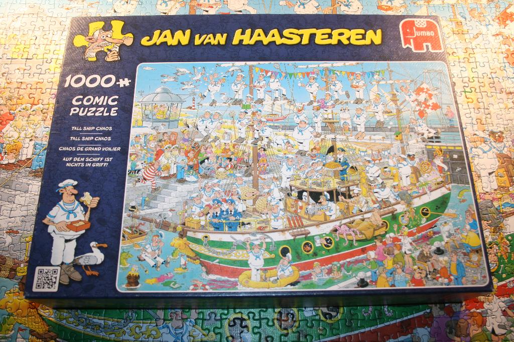 Legpuzzel Jan van Haasteren Tall ship chaos - 1000 stukjes, Ophalen of Verzenden, 500 t/m 1500 stukjes, Zo goed als nieuw