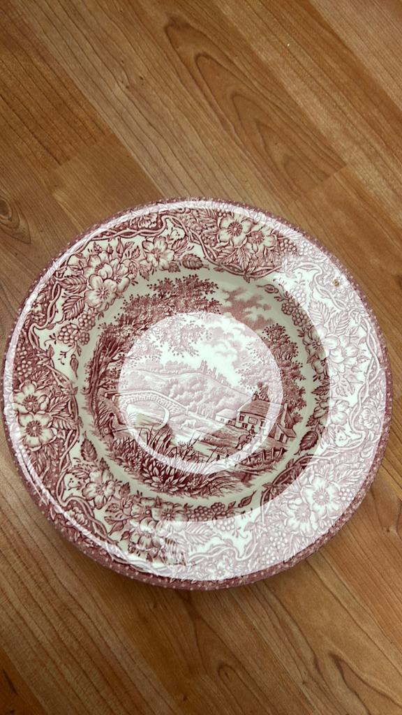 Vintage Myott 'The Hunter' servies - 8 schotels, 6 koppen, Ophalen of Verzenden