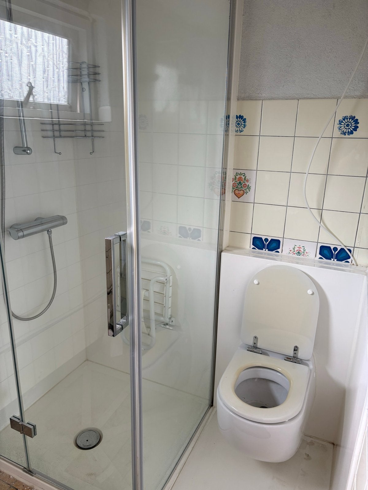 Complete badkamer set: douche, toilet en accessoires, Ophalen, Gebruikt, Chroom, Douche