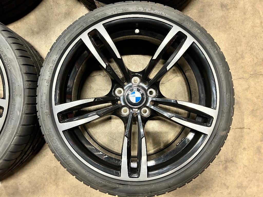 19 inch originele velgen + zomerbanden BMW M2 F87 style M437, Auto-onderdelen, Banden en Velgen, 19 inch, 265 mm, Banden en Velgen