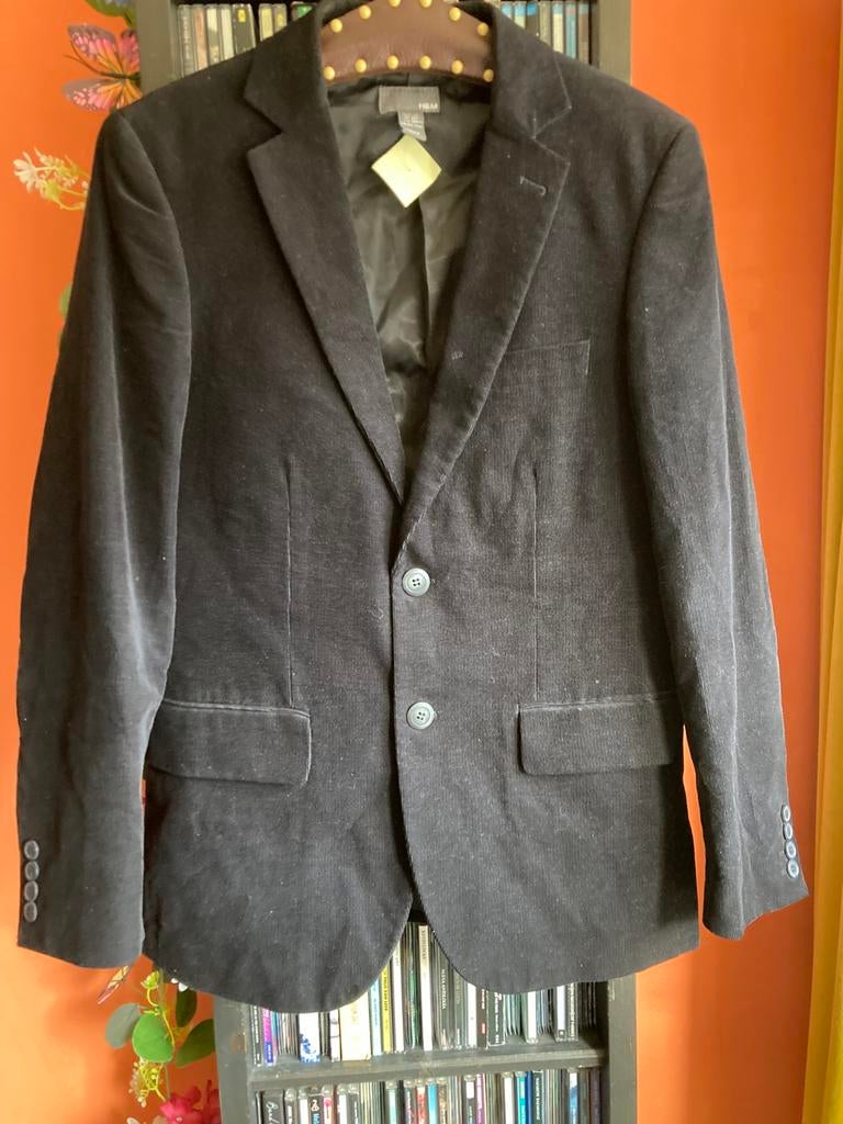 Corduroy colbert H&M maat 46 heren gloednieuw, Verzenden, Nieuw, Maat 46 (S) of kleiner, Zwart