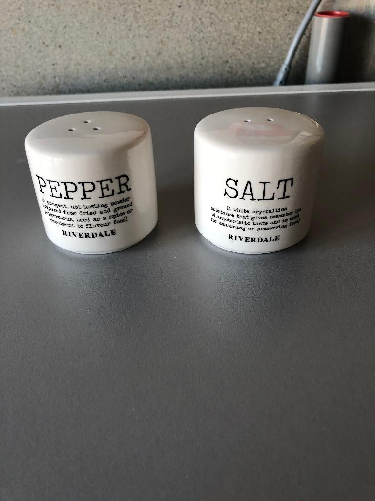 Riverdale peper- en zoutstel nieuw, Overige typen, Nieuw, Ophalen of Verzenden, Overige stijlen