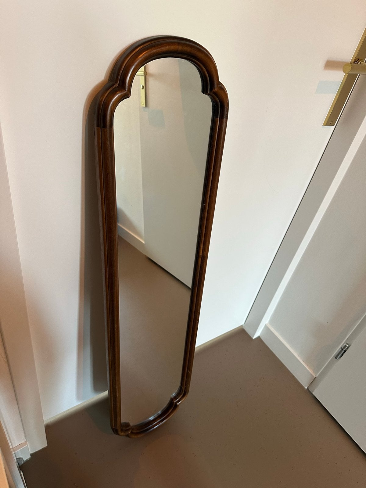 Vintage Passpiegel met Houten Frame, Ophalen of Verzenden, Overige vormen, Minder dan 50 cm, 150 tot 200 cm