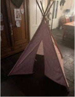 Wit/roze tipi tent kan binnen en buiten, Ophalen, Gebruikt